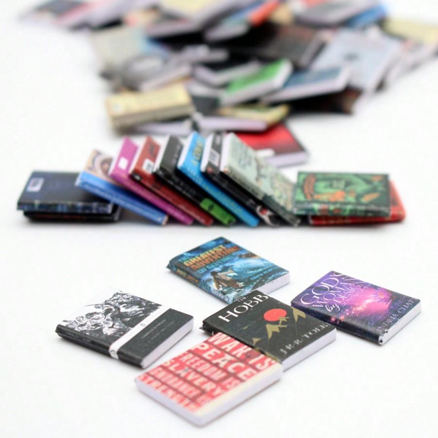 10/20pcs Mixed Micro Artificial Mini English Books, 1:12 Dollhouse Accessories, DIY Furniture Models, Decorations, Gifts For New Year,Christmas