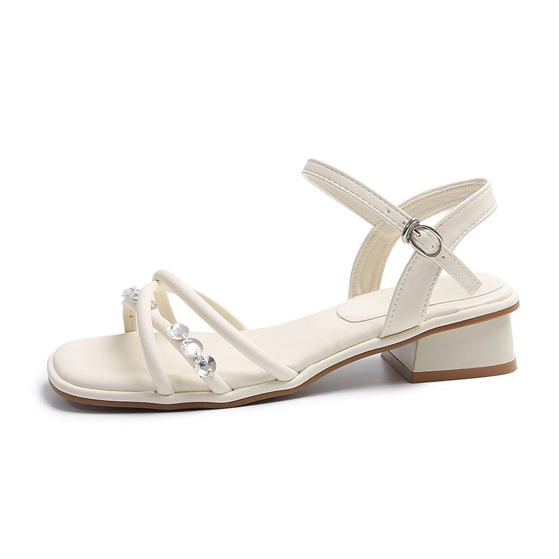 Fashion Outside Sandals Comfort Shoes for Women 2025 Summer Open Toe Clear Heels Fashion New Peep High Girls Rome Scandals Pumps