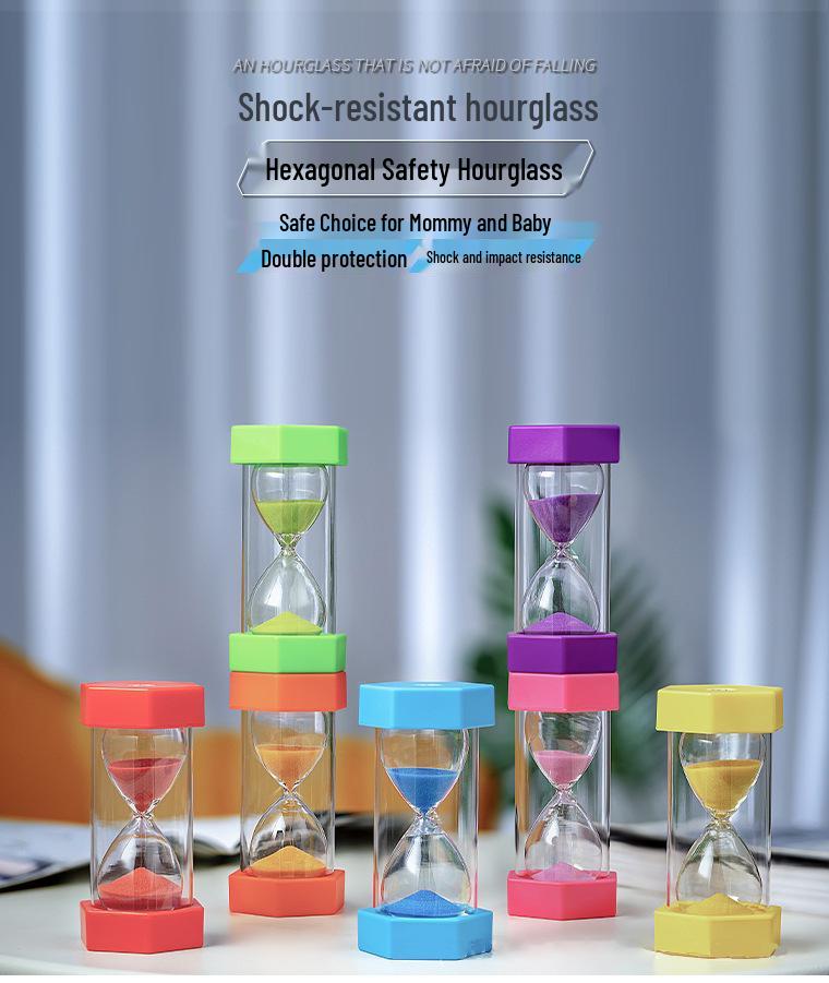 Hexagonal High-End Drop-Proof 5-Minute Glass Timer Ornament