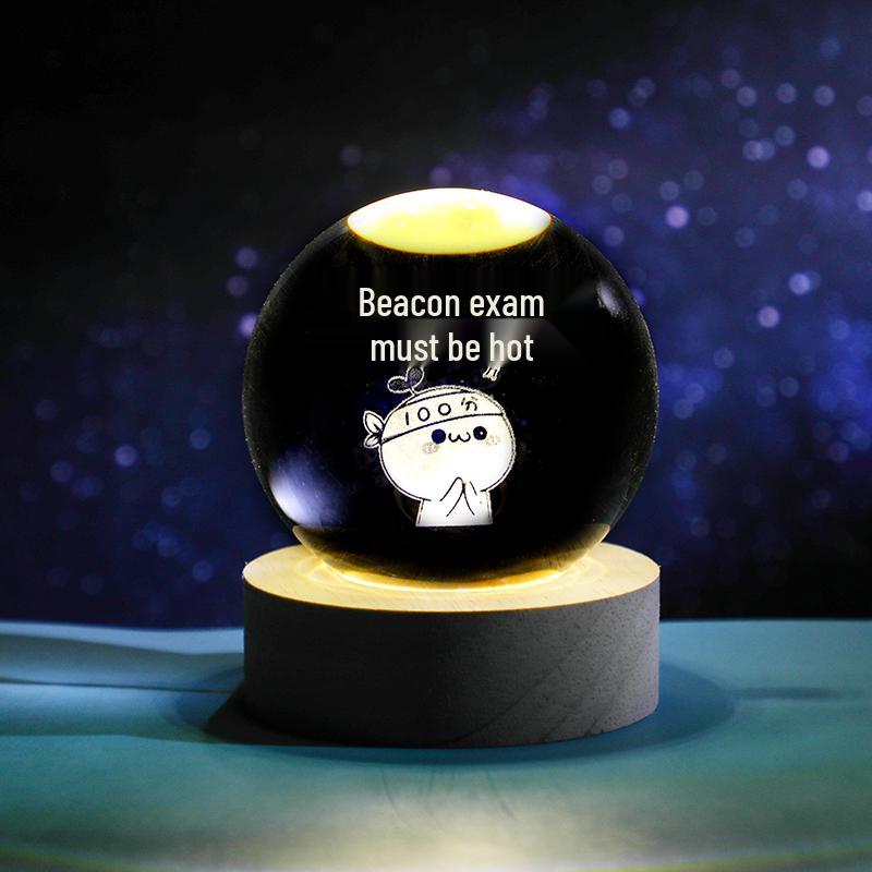 Crystal Ball Starry Night Light: Luminous Glass Solar System Ornament - Perfect Birthday Gift for Women