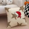 KKitty leopard print snowflakes Cushion Cover Throw Pillow Cover Hidden Button Durable Polyester Chair Cushion