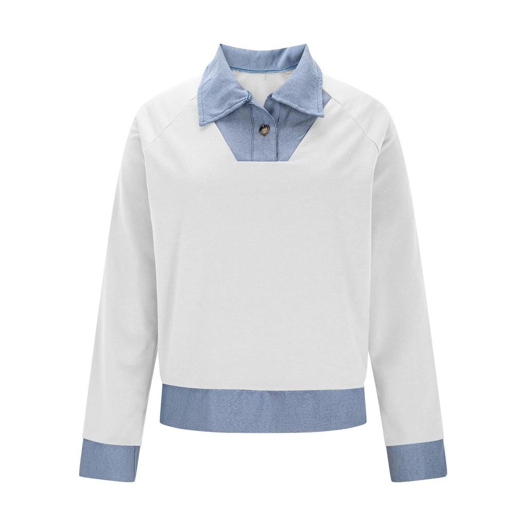 Women's Shirt, Loose Long Sleeved Casual Top, Lapel Shirt