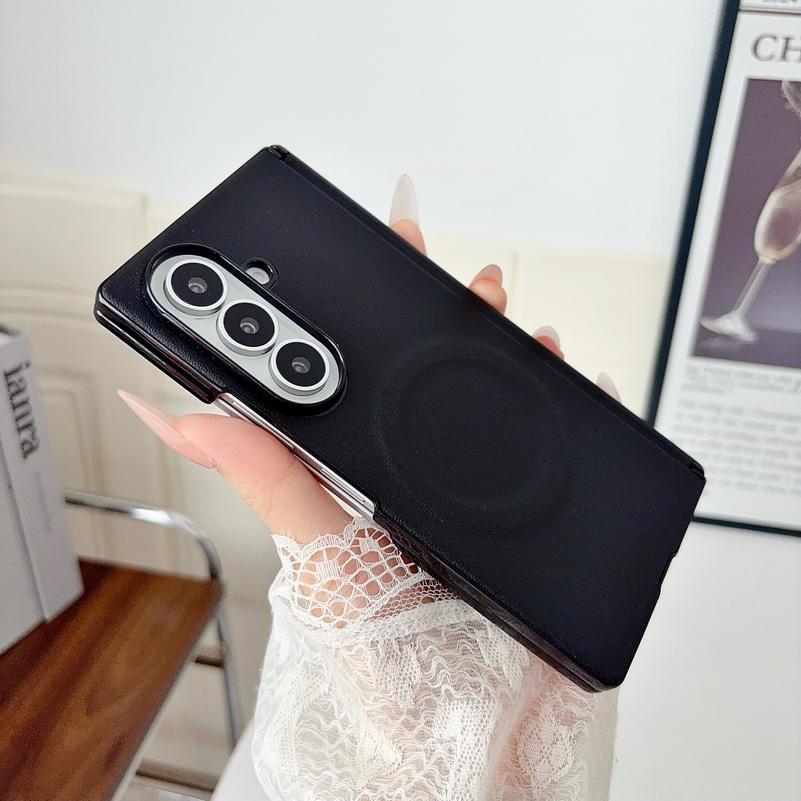 Slim Leather Magnetic Ring Case for Samsung Galaxy Z Fold8 Ultra Fold 8 7 6 5 Foldable with Magnetic Hinge Protective Cover