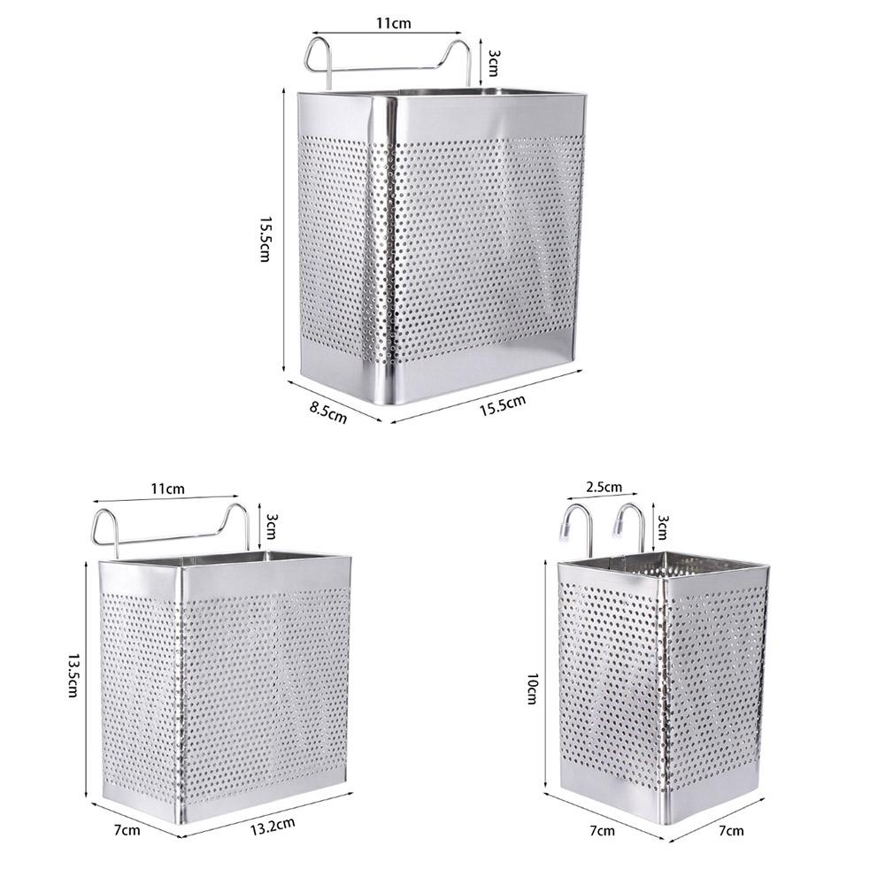 Cesto Portaposate da Appendere Salvaspazio Scolapiatti Portacucchiaio Forchetta in Acciaio Inossidabile
