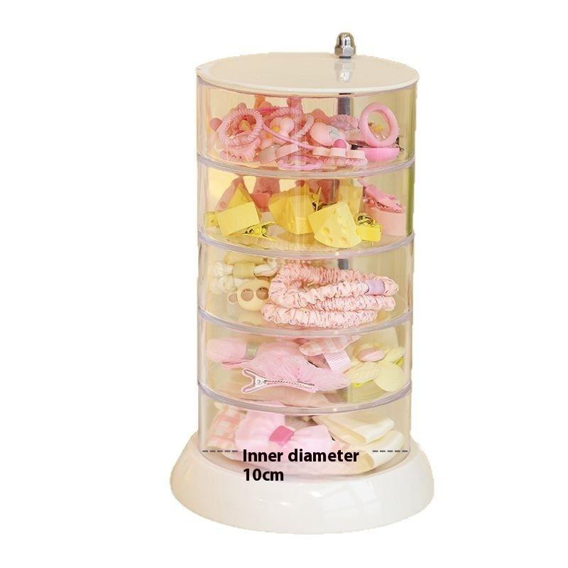 3/4/5-Layer Rotating Jewelry Organizer - Plastic Multi-Tier Storage Box, Transparent Hair Ring Display For Dressing Table