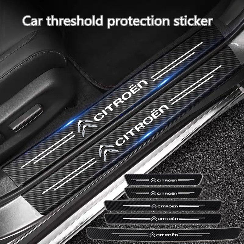 Car Door Sill Stickers Carbon Fiber Door Sill Film Car Sticker For Citroen C1 C2 C4 C5 C3 C4L Berlingo Xsara Picasso Accessories