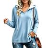 Women's Lightweight V-Neck Long Sleeve Hoodie Casual Pullover