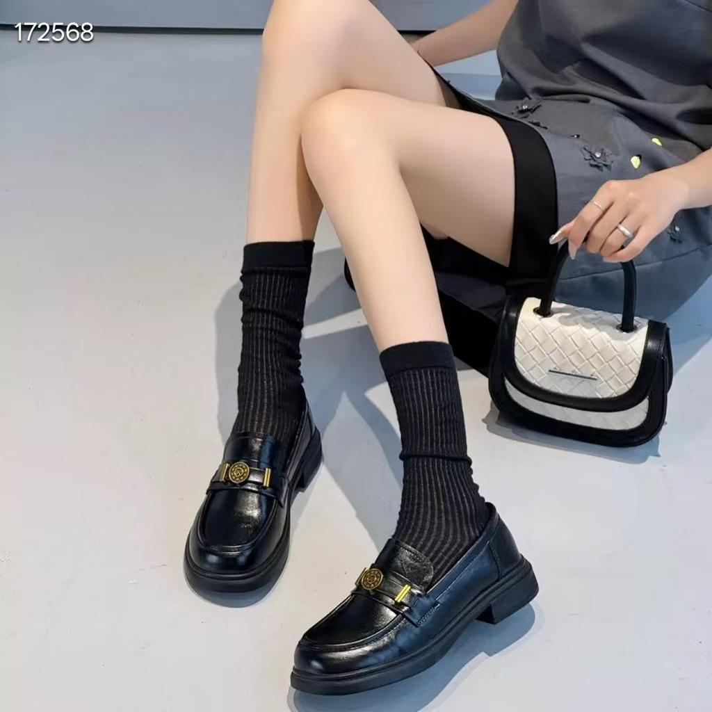School Season Benefits~ 2025 Spring and Autumn New Leather Round Head Soft Sole Loafers Low Heel Shoes Comfortable Shallow Mouth Single Shoes
