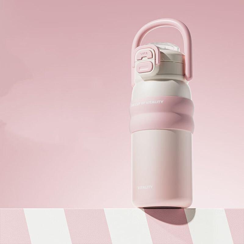 Large Capacity Insulated Stainless Steel Straw Mug