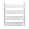 VidaXL Shoe Rack 4 Shelves Metal and Non-woven Fabric Silvery 330042