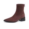 Fashion Leopard Women Ankle Boots Pointed Toe Suede Heeled Shoes Fashion Winter Woman Pumps 2025 New Designer Dress Mujer Chelsea Botas