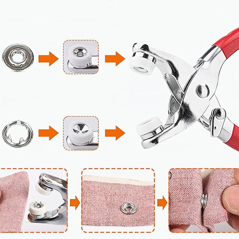 Snap Button Kit With Hand Pressure Pliers 50pcs Snaps Metal Snaps For Sewing DIY Crafts Clothes Hats