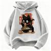 Vintage Ramen Cat Hoodie Manga Kids Cat Children's Sweatshirt Cute Hoody for Boys Girls Autumn Winter Casual Hoodies