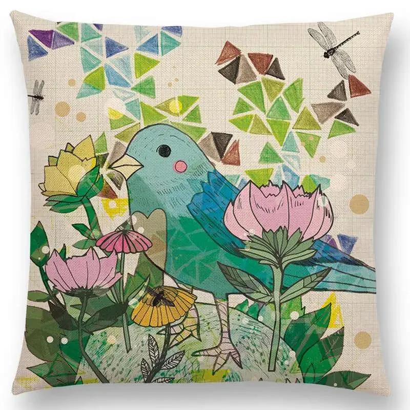 Floral Fantasy Fairy Tale Wonder World Cushion Cover Dreamscape Animals Deer Bird Fox Unicorn Owl Flowers Sofa Throw Pillow Case