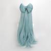 New Yumemizuki Mizuki Cosplay Wig Long Light Blue Curly Big Bowknowt Heat Resistant Synthetic Hair Anime Game Wigs + Wig Cap