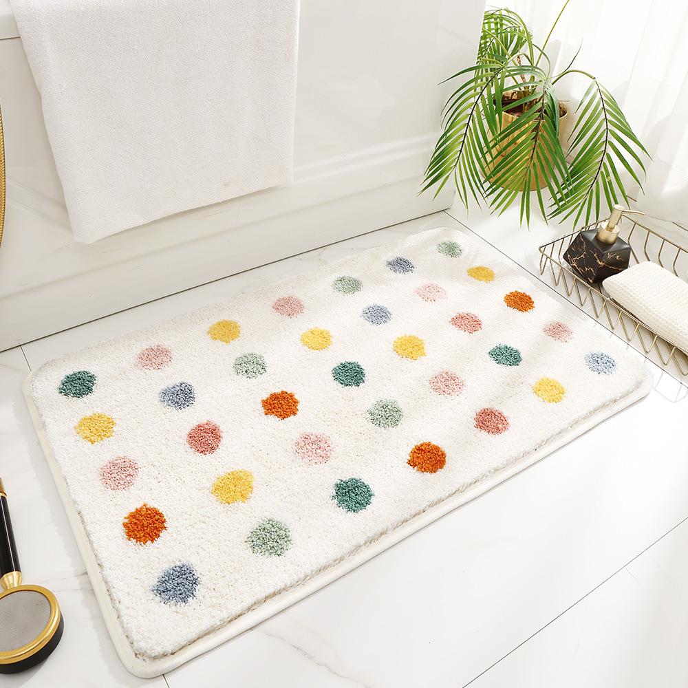 Modern Minimalist Thickened Microfiber Bath Mat TPR Non-slip Design Shower Room Door Mat Non-slip Absorbent Bathroom Rug
