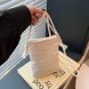 Straw Bag Women's 2025 New Solid Color Simple Shoulder Messenger Bag Travel Mobile Phone Bag Wallet Beach Women's Bag