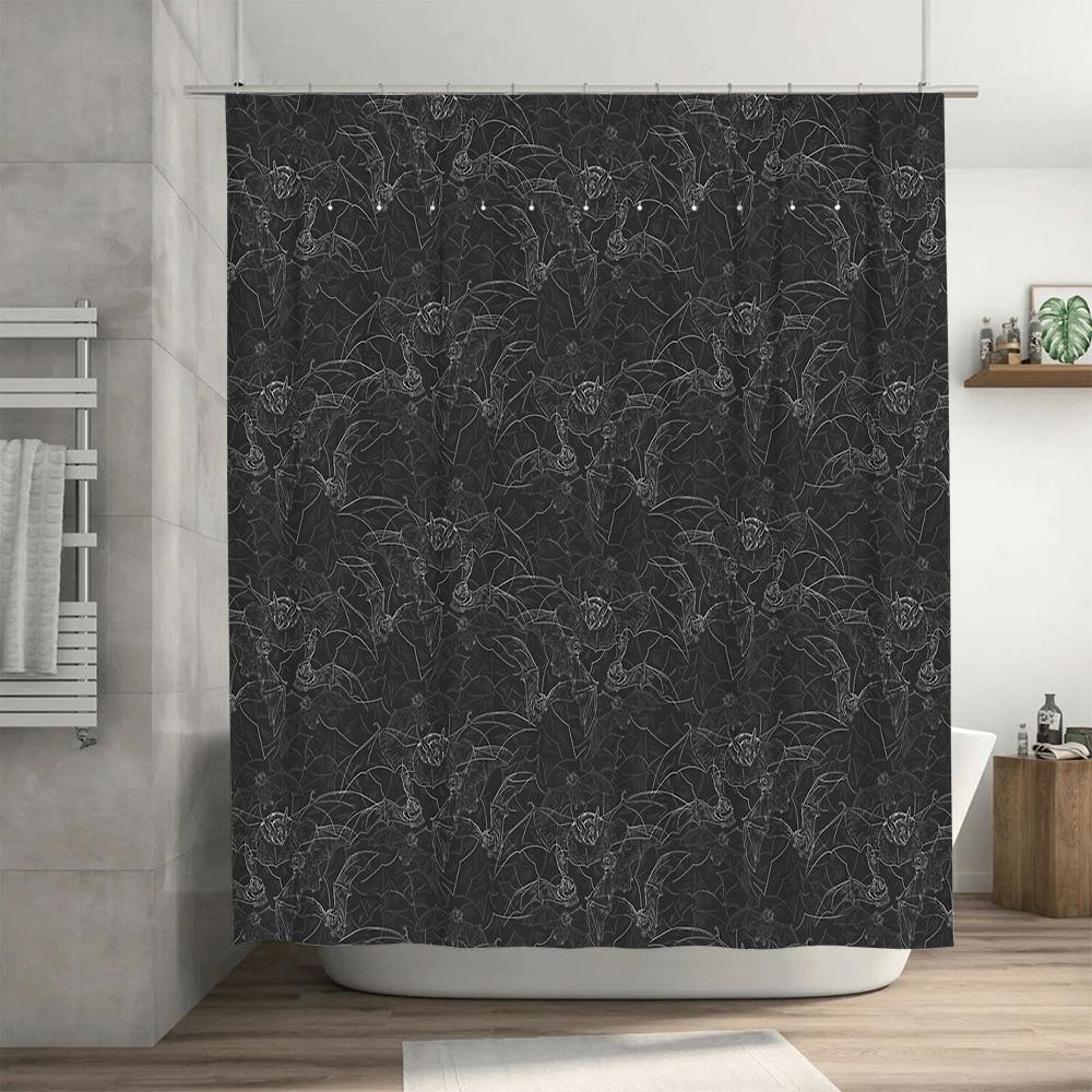 Rideau de douche floral Imprimé botanique vintage Imperméable Décor de salle de bain Style ferme Rustique Paysage naturel Accrochage mural pittoresque