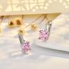 BELLA BOX European And American Fashion Square Zirconia Ear Studs With Geometric Design For Women's Earrings