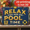 Tin Sign Relax You Are On Pool Time Soccer Ball Vintage Metal Poster D Printing Not D Funny Sports Pub Bar Garage Wall Decor P