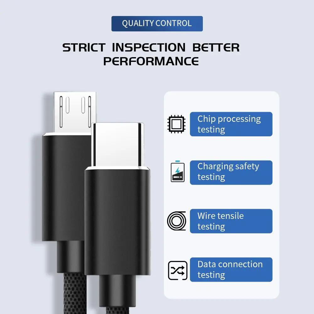 Type C to Micro USB Cable Fast USB Type-C Adapter for Samsung Huawei Xiaomi OnePlus MacBook Pro OTG Mobile Phone Micro USB Cable