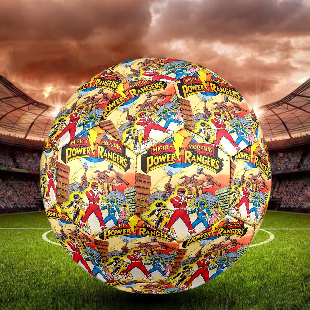 Mighty Morphin Power Rangers Print Size 5 Soccer Ball, Standard Match Football for Sports Game and Team Practice, Ideal Gift for Soccer Fans