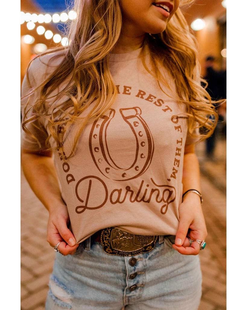 Azura Exchange Darling Letter Graphic Print T-Shirt