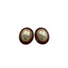Oval Symphony Pearl Stud Earrings Contrasting Color Painted Texture Retro Art Exquisite Premium Earrings