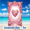 Floral Garden Theme Beach Towel Personalized Custom Name & Text Soft Quick Dry Beach Towel for Swimming Travel