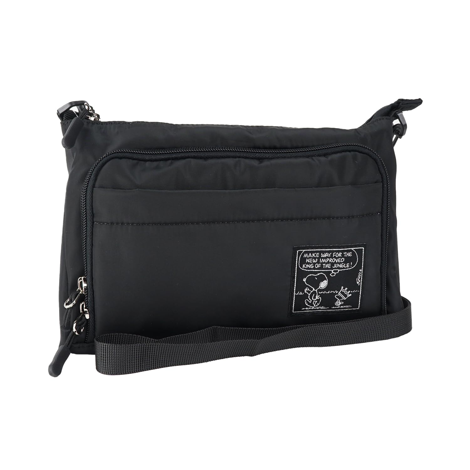 

Wallet Shoulder Shoulder Woven For Gift [Emono] Bag, Bag, Pochette, Snoopy, Zipper, Name, Women, Mother s Day, Birthday, Present, (Black) чорний