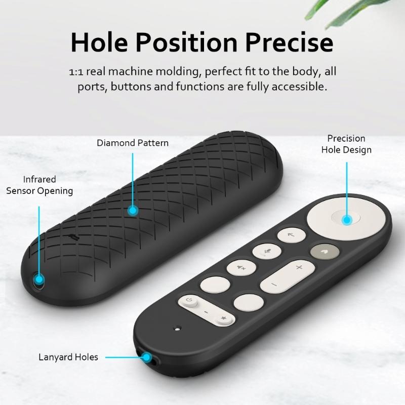 AntiDust Remote Sleeve Soft Silicone Protector Case for TV Streamer 4K 2024 Remote Ergonomic Silicone Remote Protector
