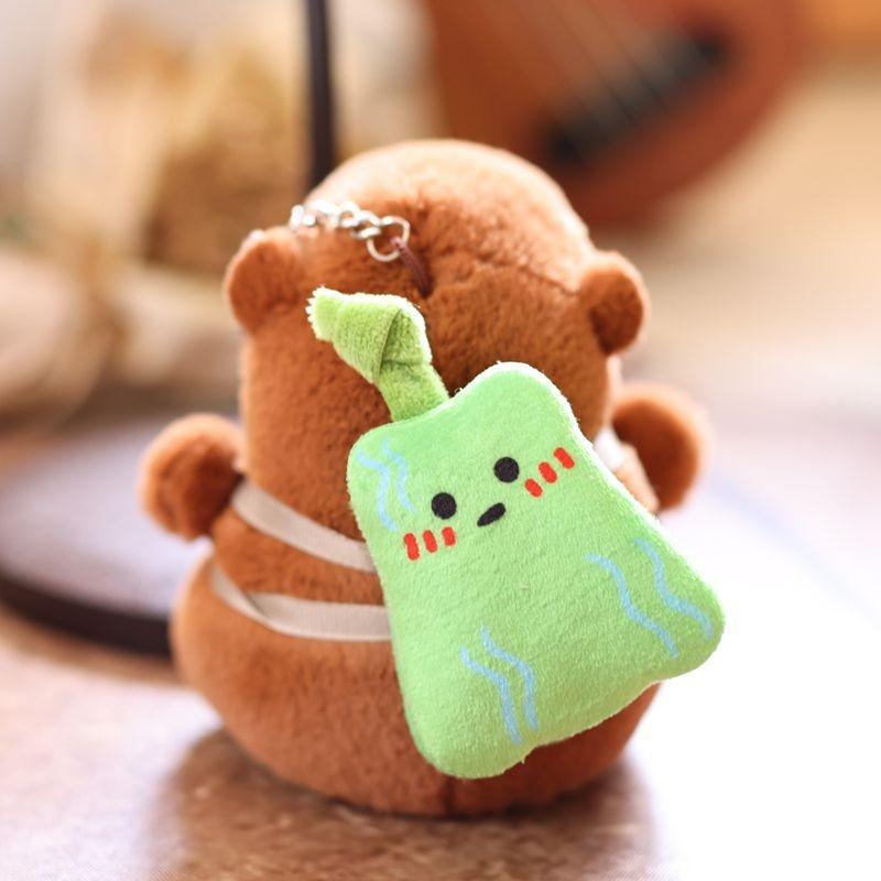 Cute Fruits Capybara Plush Keychain Cartoon Stuffed Animal Doll Keyring Bag Pendant Backpack Hanging Decoration Gifts