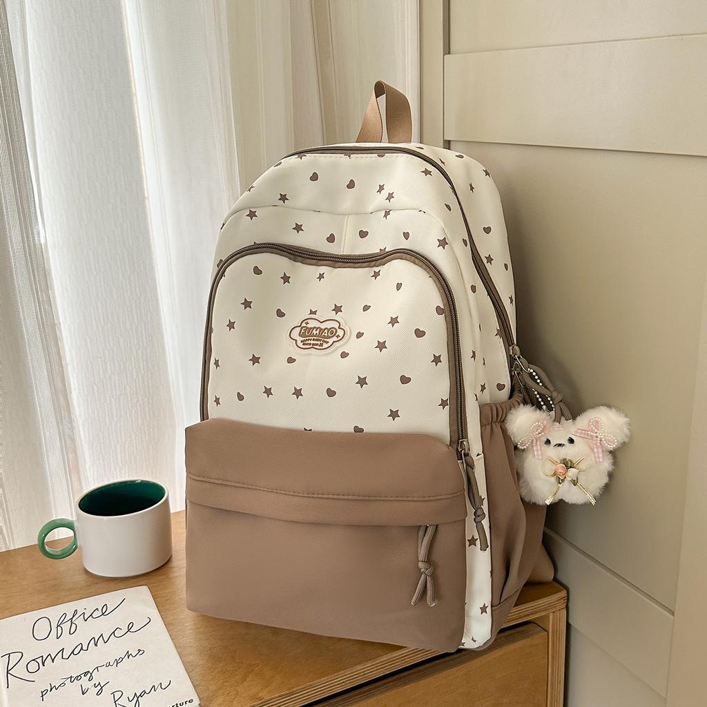 Schoolbag New High-value Japanese Schoolbag Ins Niche Sweet and Cute Star Backpack Junior High School Students Lightweight Backpack