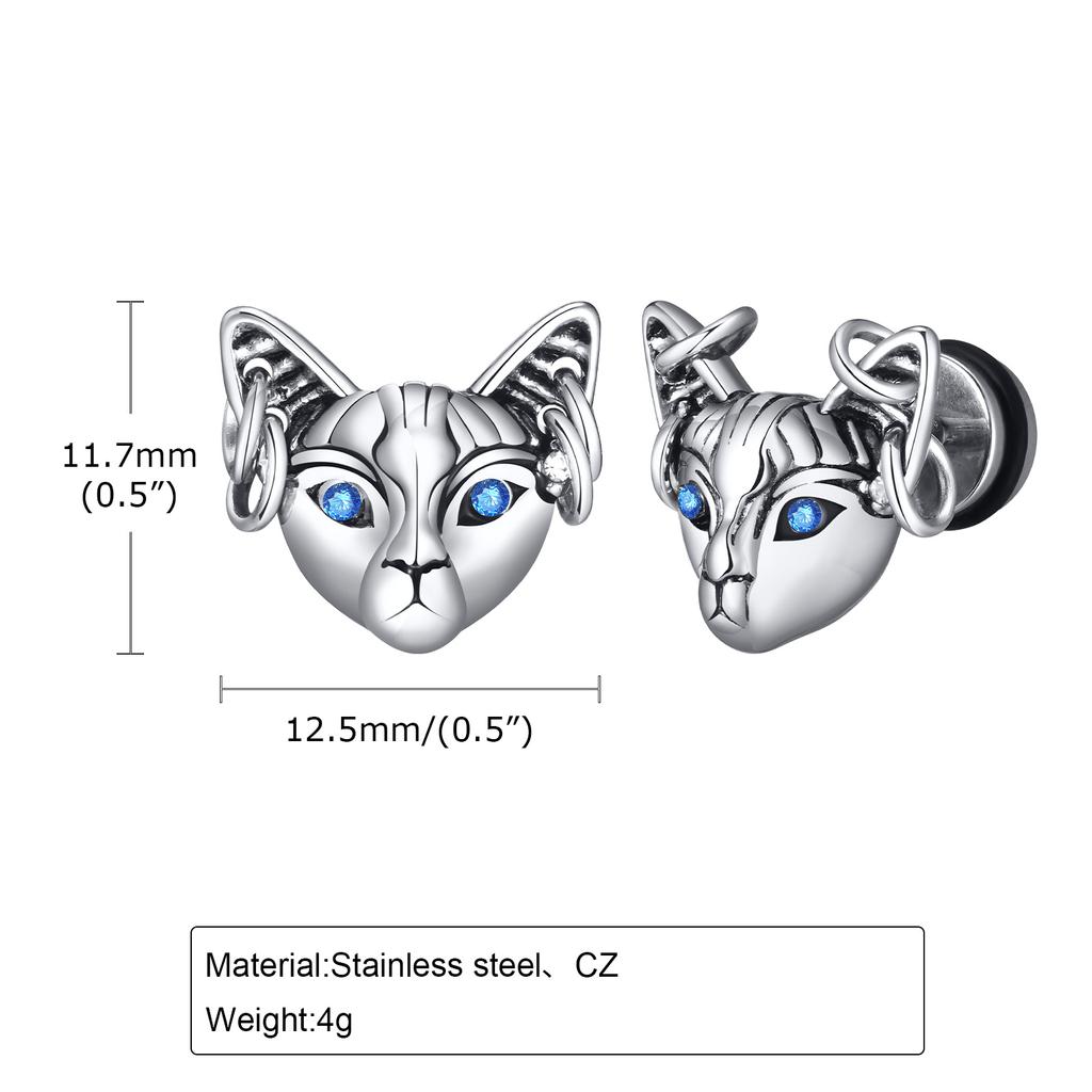 Spider/Cross/Cat/Crow/Four-pointed Star Stud Earrings for Unisex Unique Design Punk Personality Earrings Enamel Fashion Jewelry