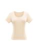 Women's Summer U-Neck Slim Fit Cotton T-Shirt - Solid Color, Crew Neck, Short Sleeve