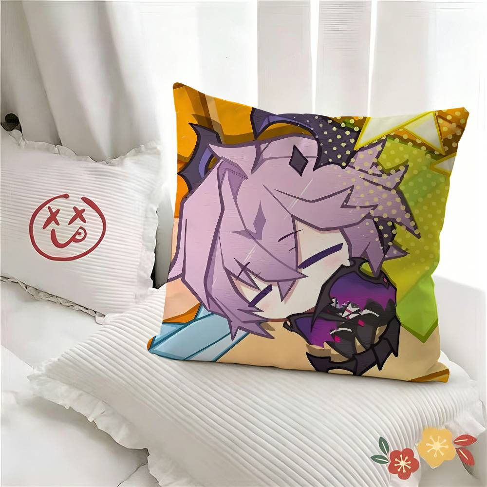 pc Kawaii Chibi Durin Game Genshin Impact Pillow Case Fashion Square Pillowcase Bedroom Sofa Room Ins Decoration Leisure