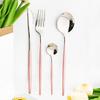16pcs Mirror Pink Gold Flatware Stainless Steel Cutlery Set Knife Coffee Spoon Fork Dinnerware Set Western Kitchen Tableware