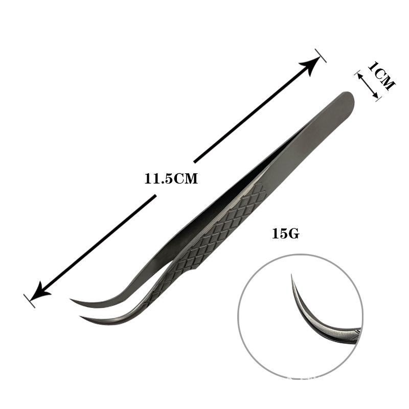 Precision Gold Stainless Steel Eyelash Tweezers - High-Quality Feather Clip for Blooming and Grafting False Eyelashes