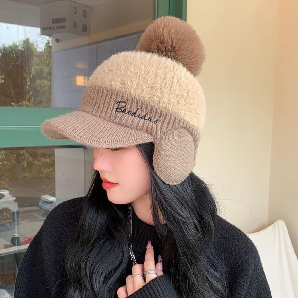 Keep Warm Peaked Cap Ear Protection Beanie Cap Fashion Winter Hat Women