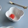 1PC White Ceramic Small Bowl Flower-shaped Hot Pot Seasoning Soy Sauce Dish Exquisite Snack Dish Baking Mold Kitchen Accessories
