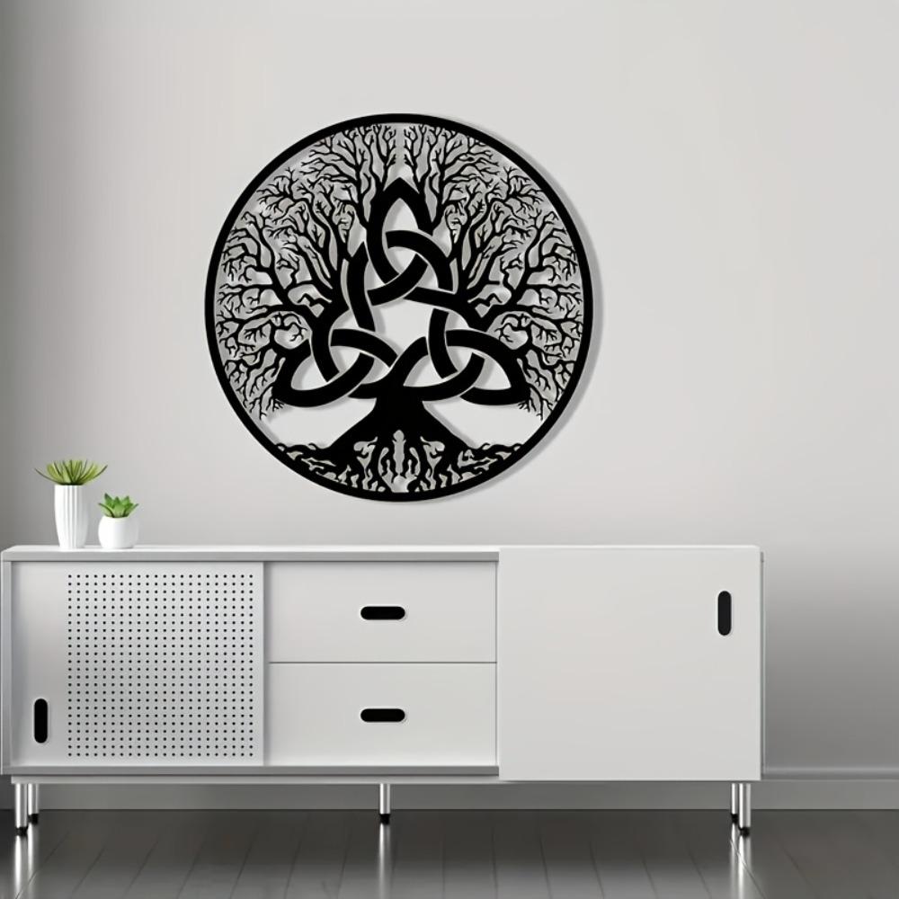 Tree of Life Celtic Knot Metal Wall Decor 2D Flat Modern Home Art Irish Style Unique Love Knot Design Housewarming Gift