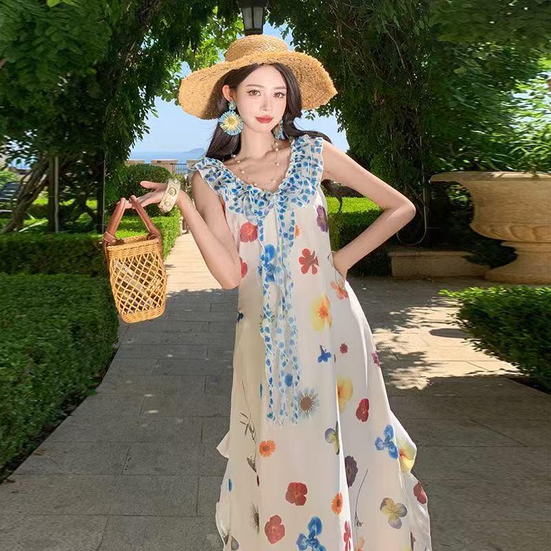 High-End Women's Dopamine Summer Beach Dress - 2026 Autumn New Arrival Long Skirt