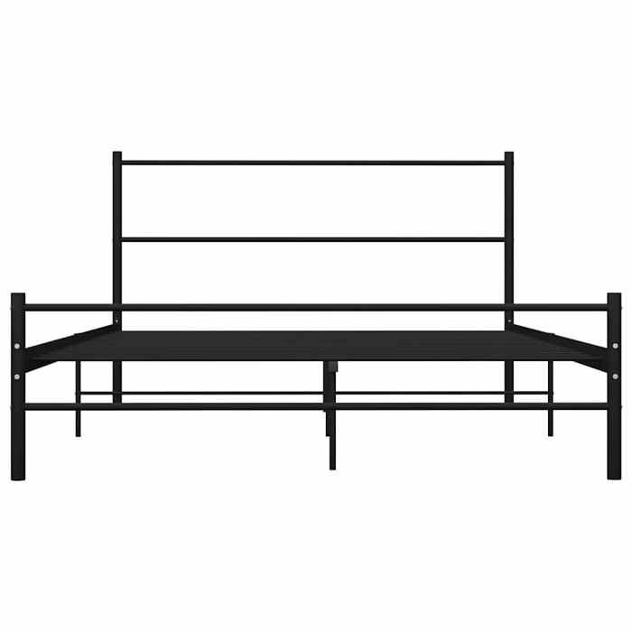 Cadre de lit avec tête de lit - Maison Exclusive - Noir - Métal - 160x200 cm (sommier à lattes)