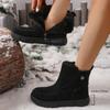 Faux Suede Zip Decor Work Boots Women Winter Warm Thicken Plush Thick Sole Snow Boots Comfort Non Slip Platform Casual Shoes