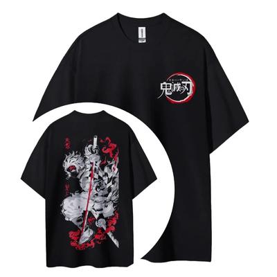 2026 Demon Slayer_ Kimetsu No Yaiba Camiseta Unisex de Algodón con Cuello Redondo de Anime Moda de Verano Transpirable Camiseta Urbana para Hombre y Mujer