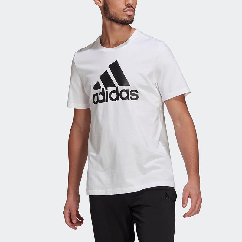 adidas Essentials Big Logo Tee White/Black Men Streetwear GK9121