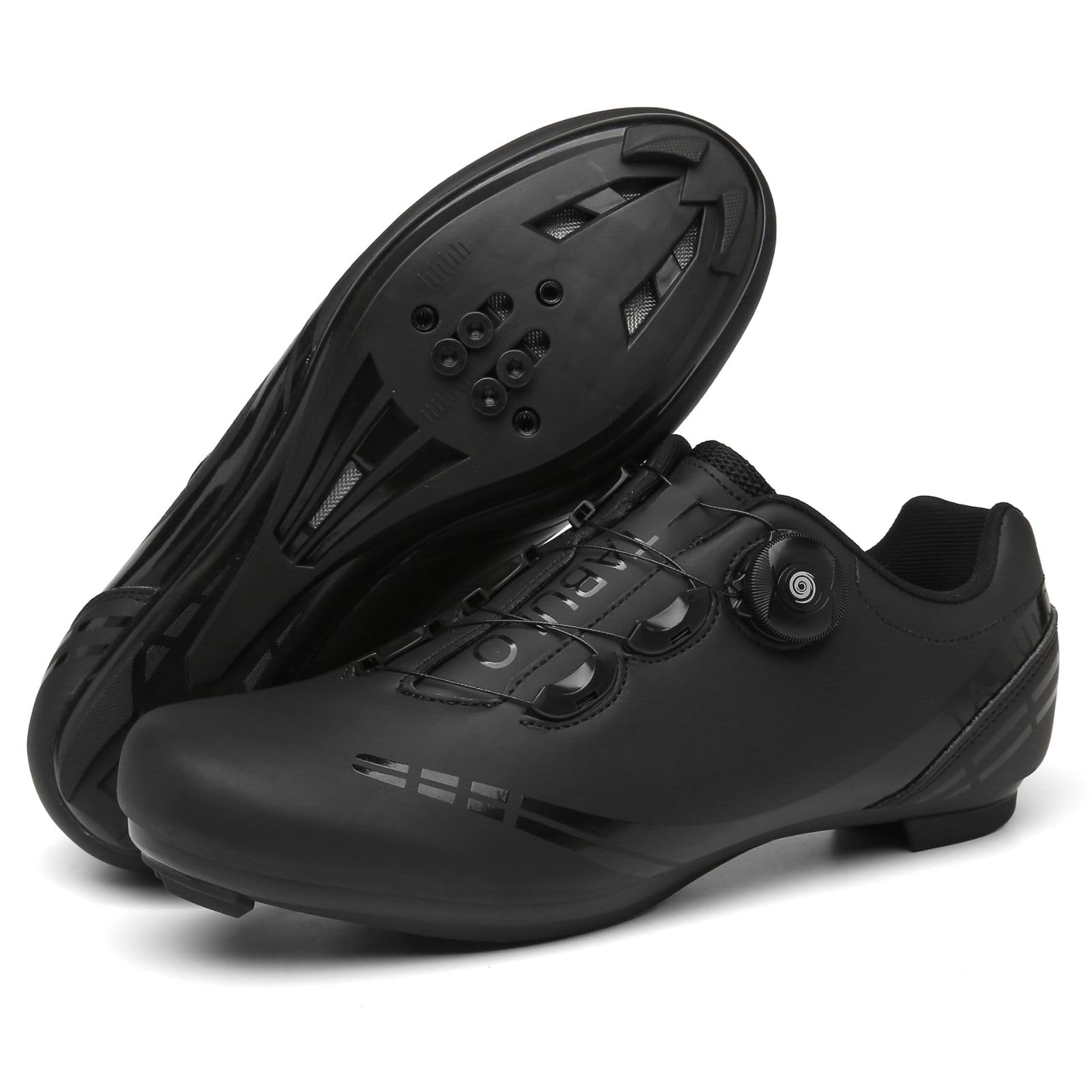 

morytrade Road Cycling Shoes with Bindings (Black, Size 27.0 cm)