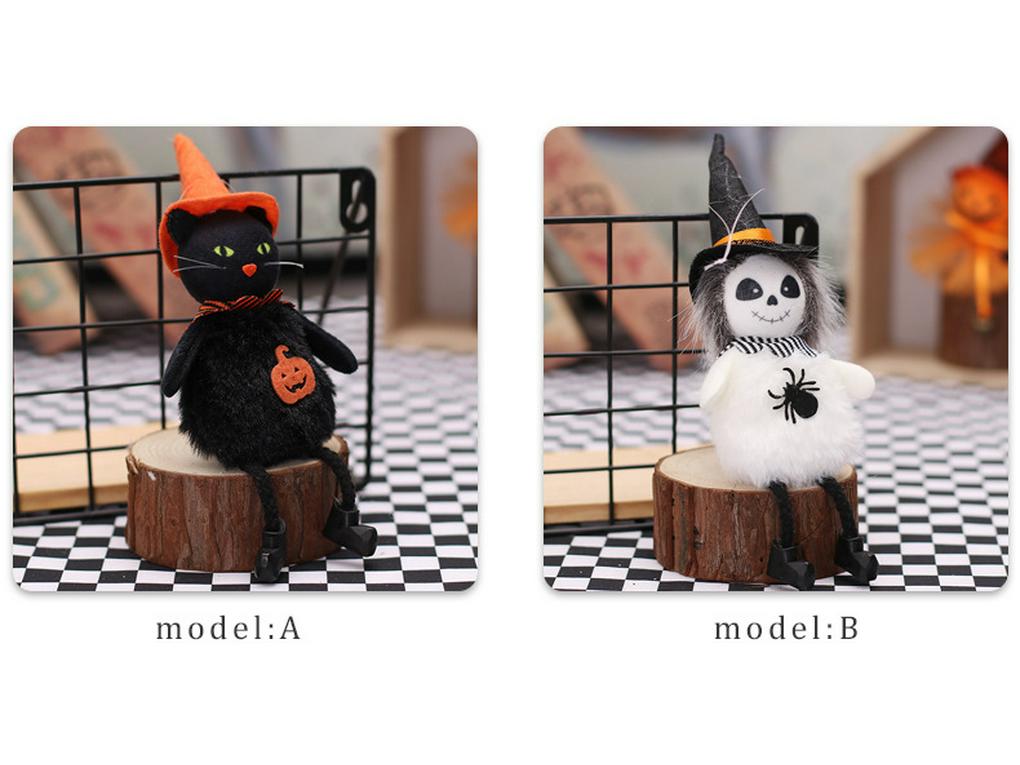 Plush Pumpkin Witch Doll Hanging Halloween Decor