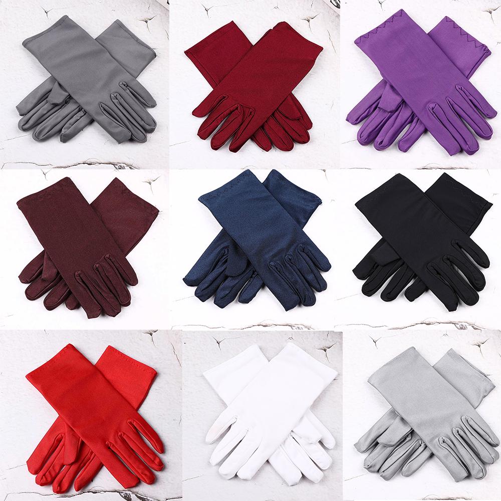 Girl Stretch Formal Satin Gloves Wedding Gloves Party
