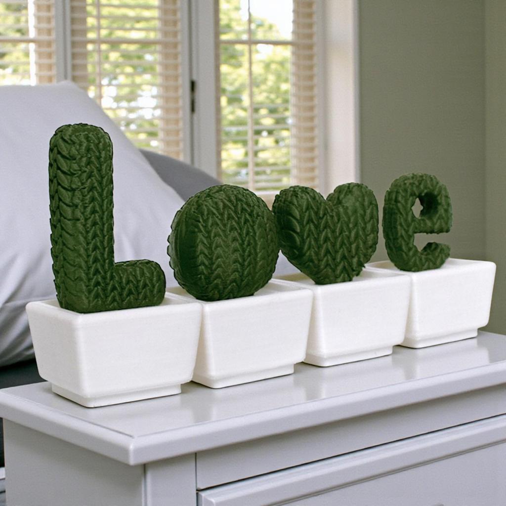 3D Printed Cactus Green Plant Ornament - Creative Home Decoration Craft